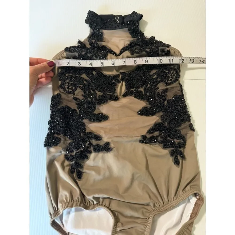 Kelle solo leotard brown tan dance Costume black 5383 breath of life LC child